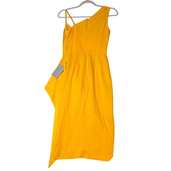 Lavish Alice Yellow Cowl Neck Asymmetrical Midi Dress NWT Size 0 - Picture 6 of 8